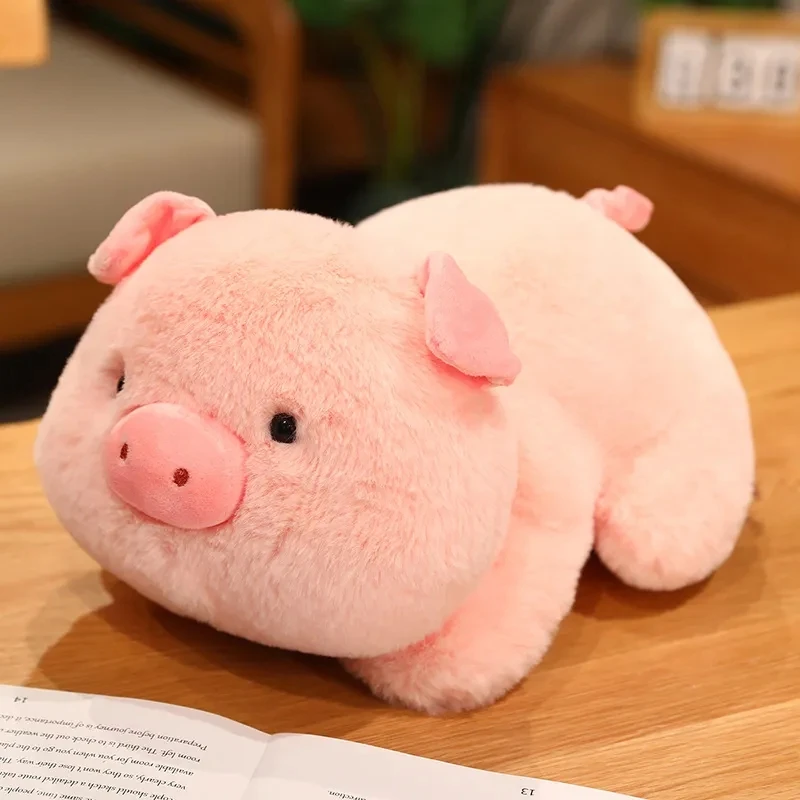 

25-50cm Lying Stuffed Doll Plush Fluffy Piggy Toy Animal Soft Plushie Pillow for Kids Squishy Pig Baby Comforting Birthday Gift