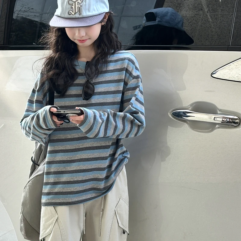Girls' base shirt spring clothes long sleeved T-shirt girls' stylish and fashionable top children's unique and beautiful T-s - 5