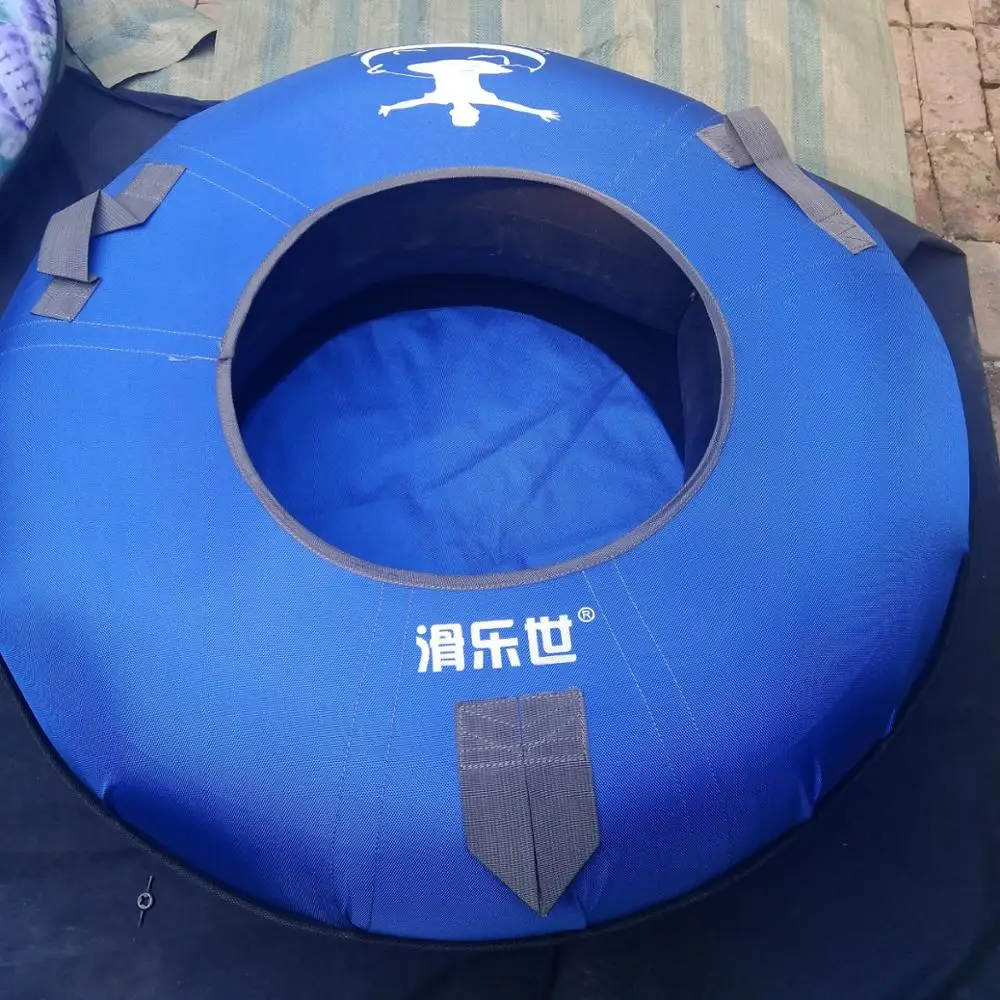 Winter Sport 0.6mm Pvc Bottom Towable Grass Sand Sled Inflatable Ski Cold Resistant Adult Snow Tube With Nylon Cover