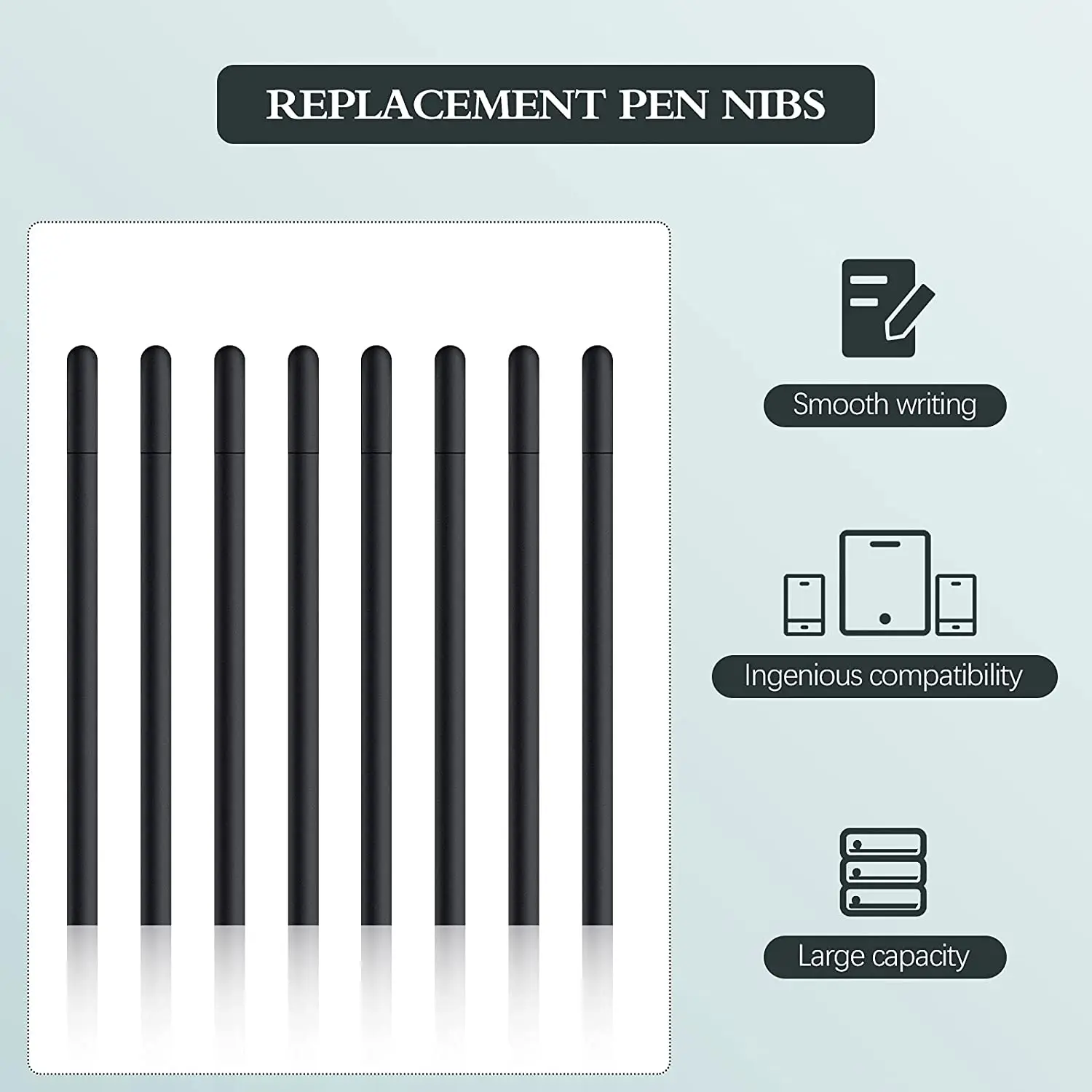 Replacement Standard Pen Nibs Compatible with Wacom Bamboo Intuos CTL471 CTL671 CTH480, Black Stylus Refill 2