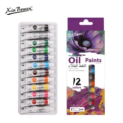 Vibrant 9mL Waterproof Oil Paint Set - 12 Color Collection for Versatile Artistic Creations (12 Colors)