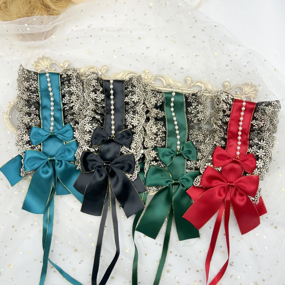 Fascia Per Capelli Lolita Nera Con Fiocco In Pizzo, Accessorio Cosplay Anime, Copricapo Stile Maid Per Donne E Ragazze - 4