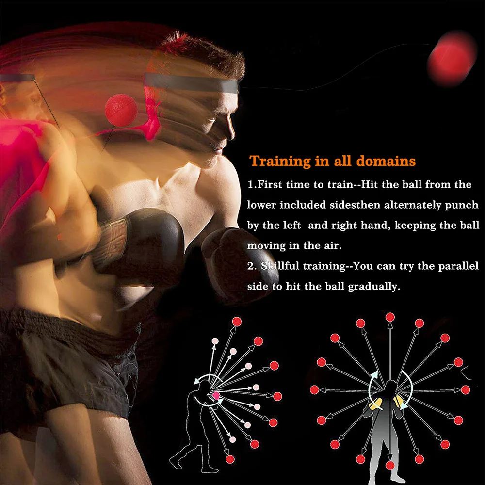 Boxing Reflex Ball Boxing Balls Headband Punching Speed Fight Skill Hand Eye Coordination Training