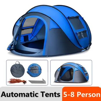 5-8 People Fully Automatic Camping Tent Windproof Waterproof Automatic Pop-up Tent Family Outdoor Instant Setup Tent 4 Season 1