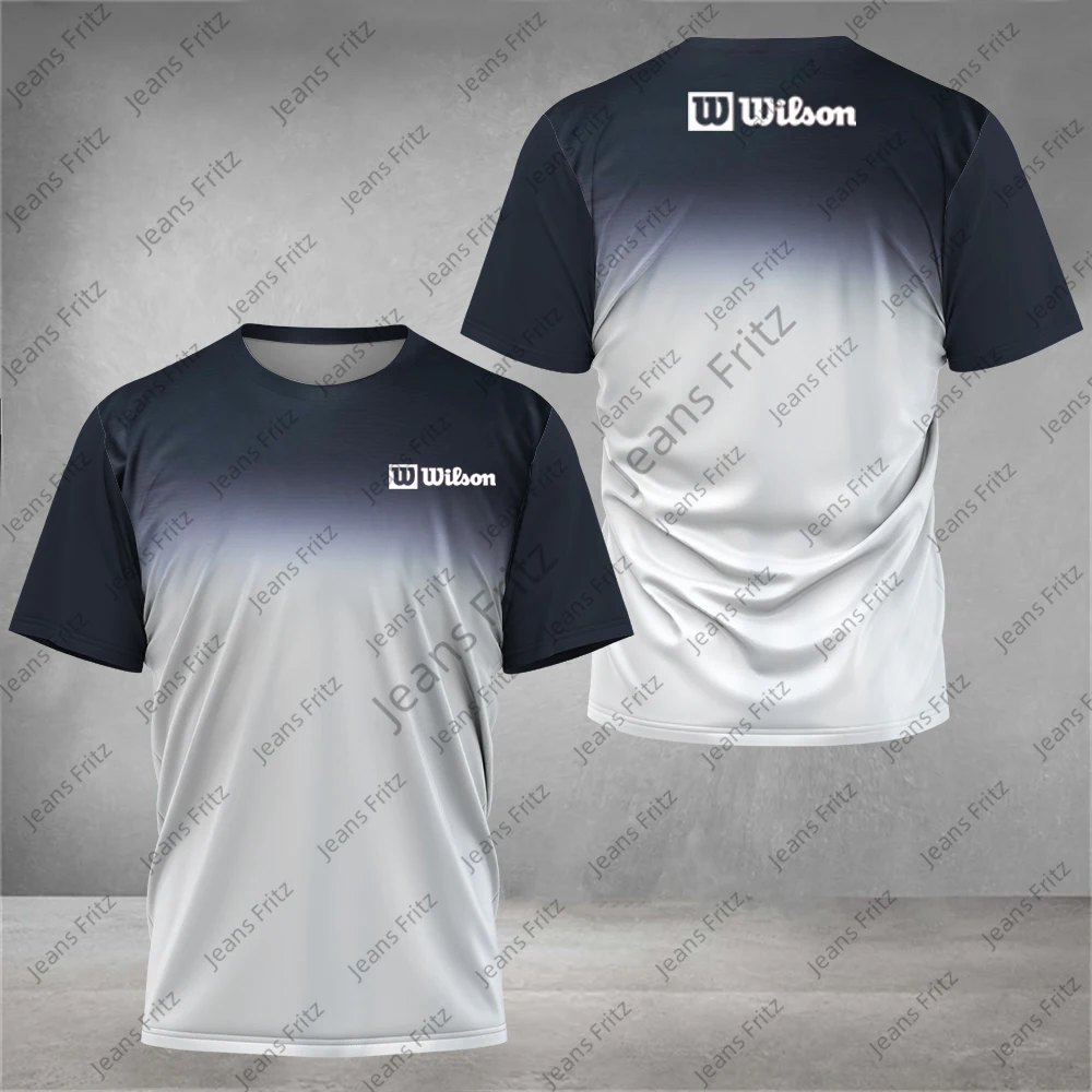

Wilson Golf Men's Fitness Breathable Quick Dry Round Neck Fashion Short Sleeve Badminton Men Clothing Oversized T Shirt