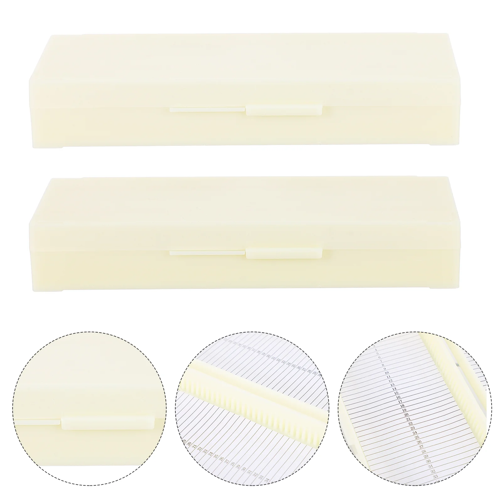 

Microscope Slides Storage Box Slide Box Biology Glass Prepared Microscope 2pcs ( 50 grids )