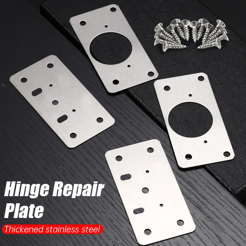 Cabinet Hinge Repair Plate Kit Stainless Steel Door Hinge Mounting Plate With Holes For Door Window Repair 1/2/4/5/10Pairs Hinge Repair Plate