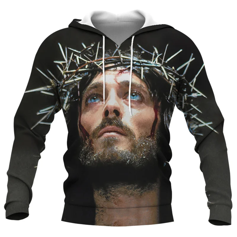 

Толстовка с капюшоном «Иисус Амен» для мужчин и женщин, 3D пуловеры в стиле Харадзюку, с надписью «God Bless You», y2k