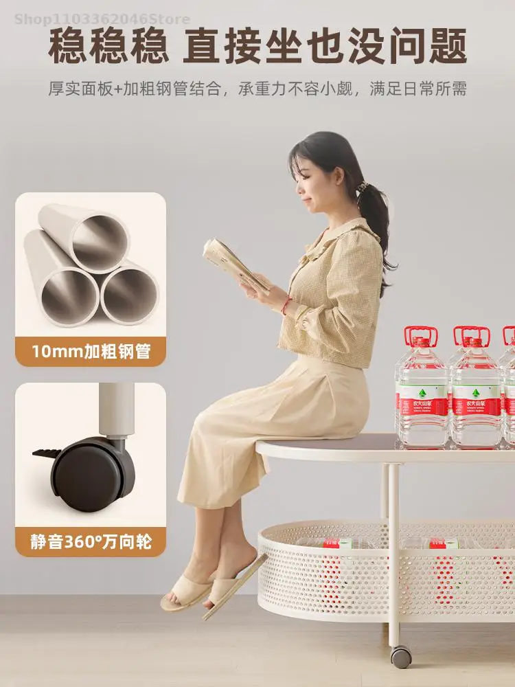 Living Room Coffee Table Small Apartment Movable Coffee Table Cream Style New Sofa Side Glass Small Storage
