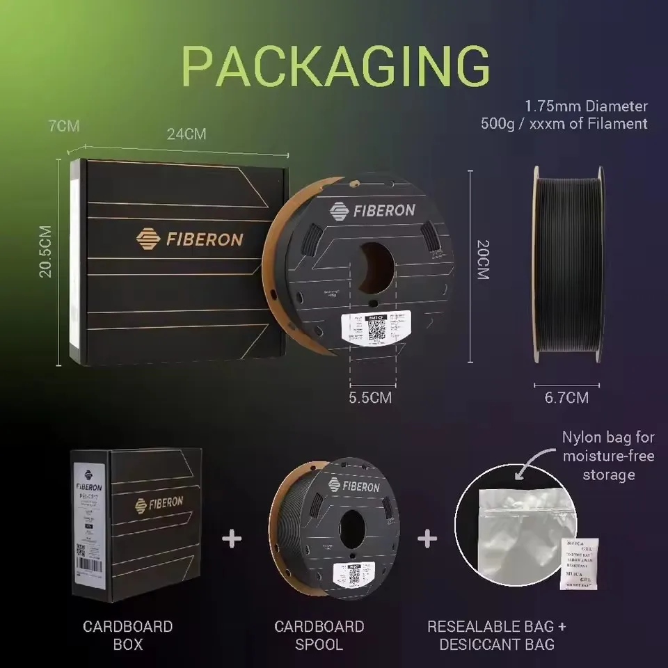 폴리메이커 PA6-CF20 카본 파이버 나일론 필라멘트 1.75mm 0.5kg 고강도 내마모성 고강성 3D 프린팅 재료