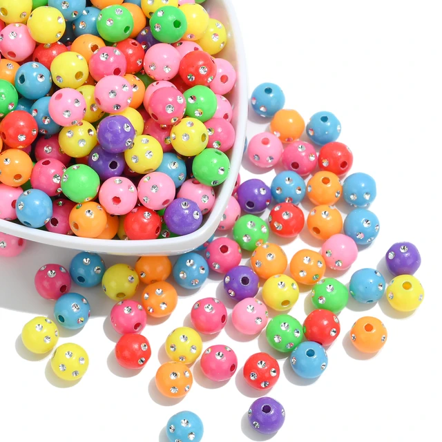 Acrylic Jewelry Making Accessories  Round Transparent Acrylic Beads -  50-300pcs - Aliexpress