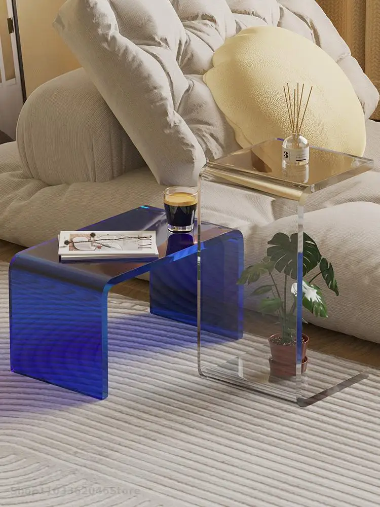 Acrylic Side Table Light Luxury Internet Popular Home Coffee Table Modern Simple Transparent Corner Living Room Sofa Bay
