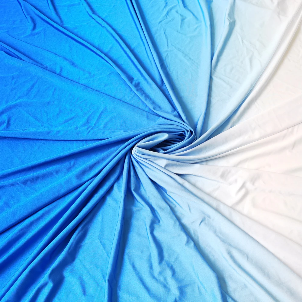 1 meter X 1.5 meter Gradual Ombre Knit Spandex Fabric Material For Training Latin Clothing 2