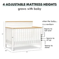 4-in-1 Convertible Crib in Light Sage and Honey, GREENGUARD Gold Certified 2