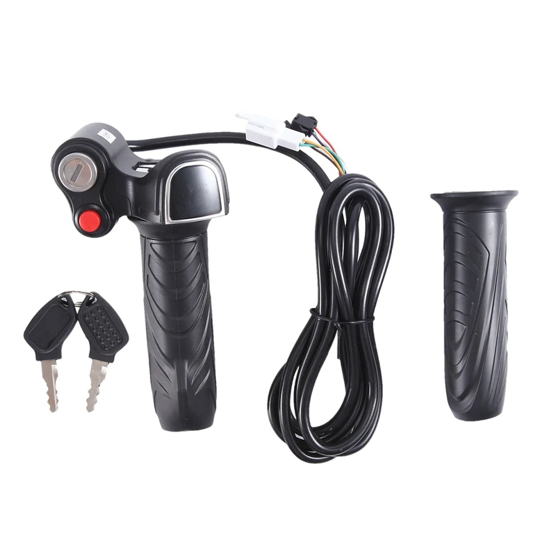 

1 Set Electric Scooter Bike Throttle Speed Adjustment Handle With Key Lock Display Handle LCD Grip 48V E-Scooter Accessories