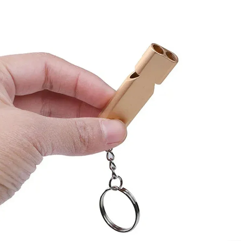 Outdoor Survival Whistle Aluminum Alloy Metal Double-hole High-frequency Tweetersurvival Whistle 150db High Decibe Rescue Tool