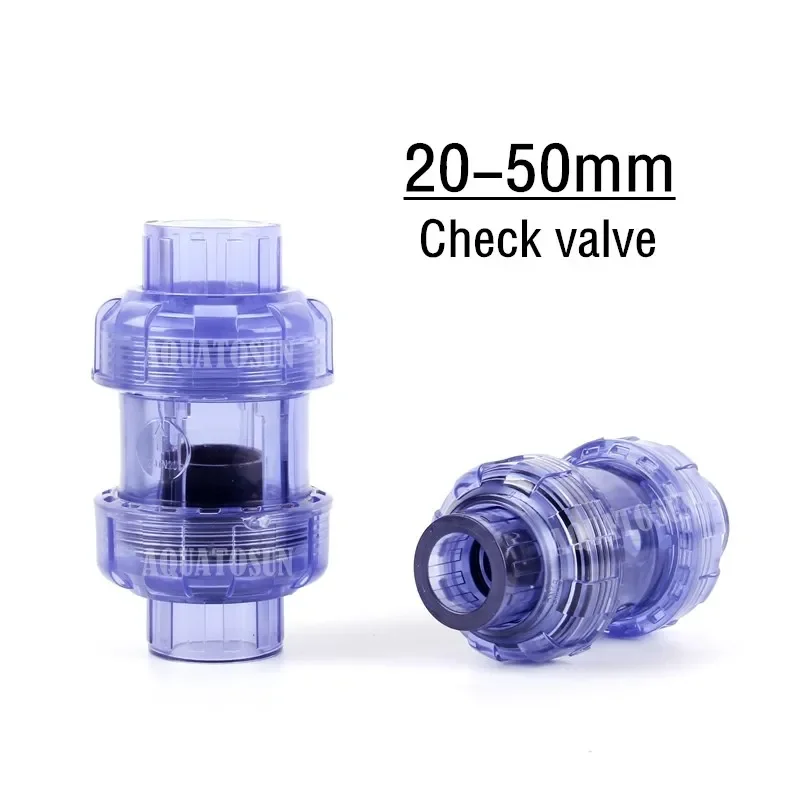 

PVC One Way Check Valve Transparent Union Non-Return Valve PVC Pipe Fittings Plumbing System Parts Water Tube Connector