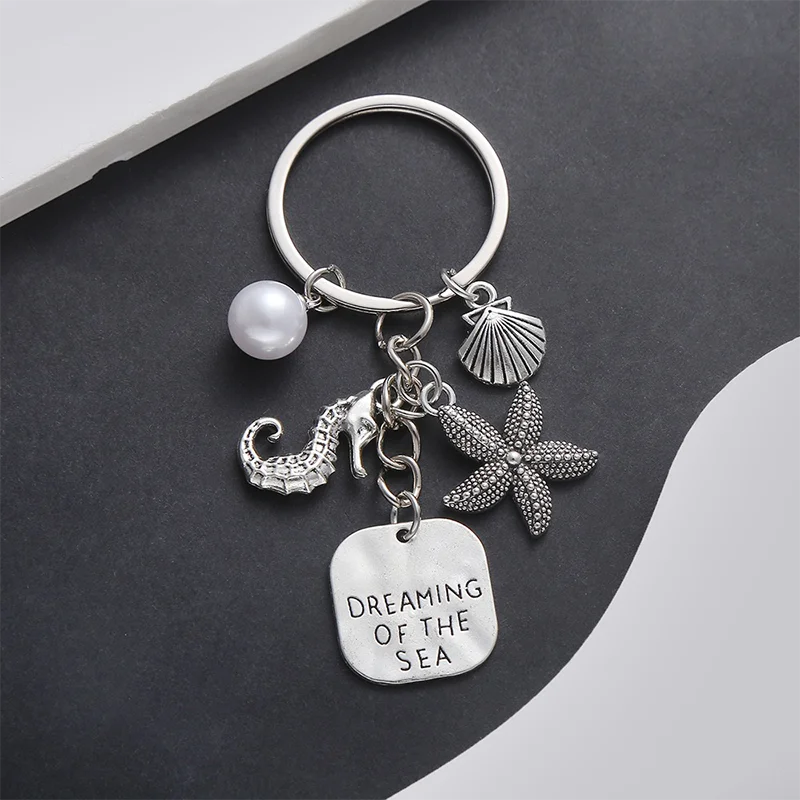 Marine Keychain Shell Seahorse Starfish Charm