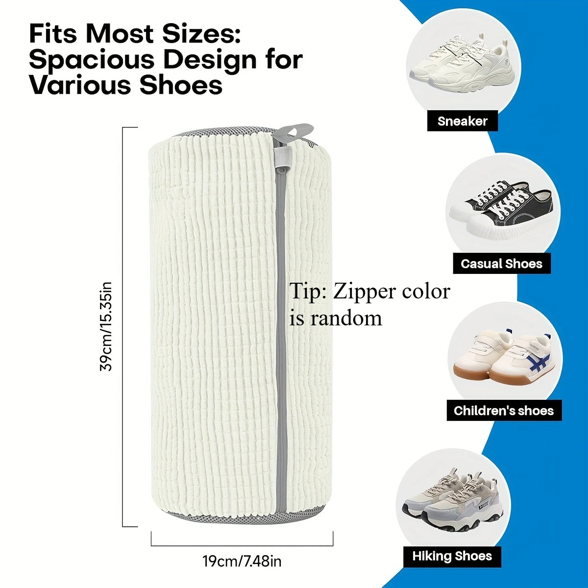Fluffy Fiber 360° Surround Cleaning Shoe Washing Bag – Reusable Durable Machine-Washable Laundry Bag with Zipper Closure(1pc) BEST SELLERS