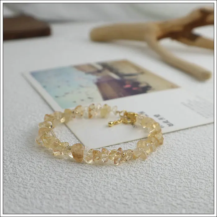 Raw Ore Natural Transparent Citrine Bracelet Single Ring Ornament Female