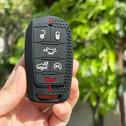 Silicone Car Remote Key Cover and Keychain Holder (Black 6 - BTN 1PC)