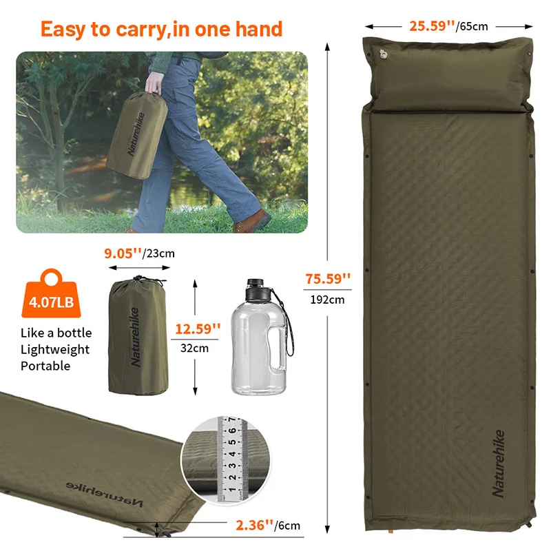Air Mattress Self-inflating Mat Outdoor Camping Sleeping Pad Hiking Inflatable Mattress Travel Air Bed 1 2 Person inflatable mattress