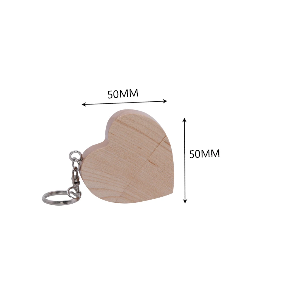 Wood Heart USB 플래시 드라이브 2.0 메모리 스틱, 64GB, 32GB, 8GB, 4GB 플래시 드라이브, USB 디스크, 결혼 선물, 사진 펜드라이브, 커스텀 로고
