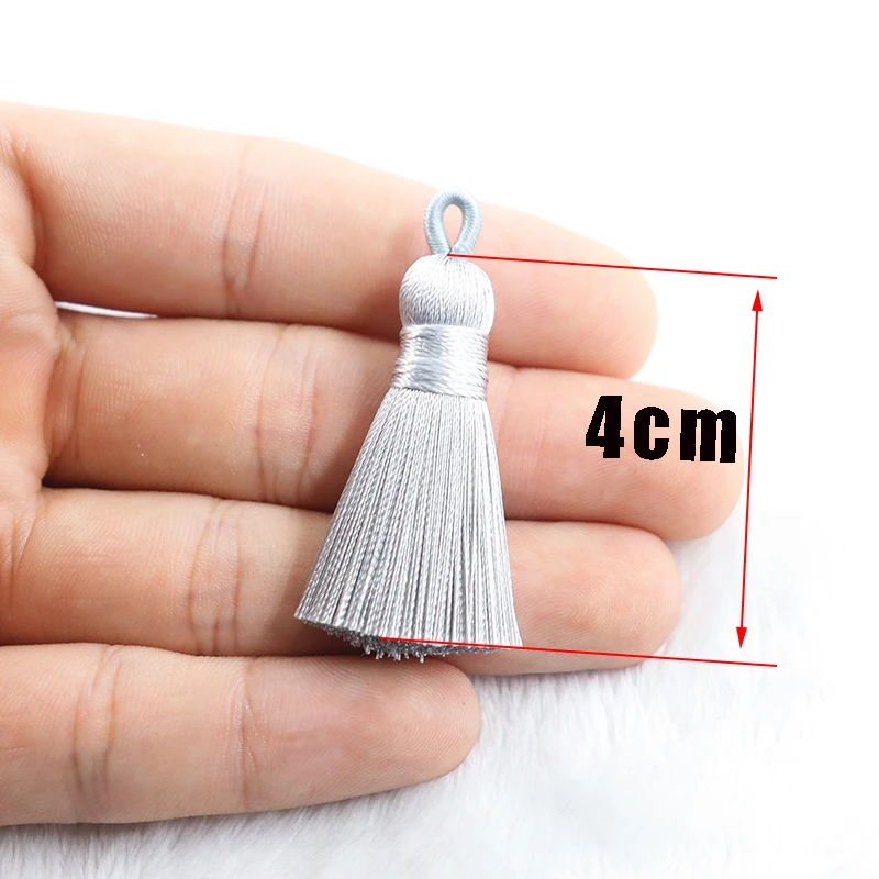 5/10PCS 4cm 28 farbe Seide Quaste Polyester Vertikale Quaste Dekoration Handwerk DIY Schmuck Nähen Vorhang Liefert zubehör – Detail 2