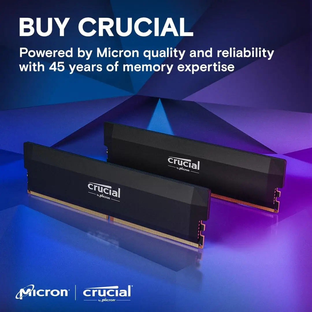 Crucial DDR5 Pro RAM 32GB 16GB 6000MHz 6400MHz Overclocking Desktop Gaming Memory OEM package