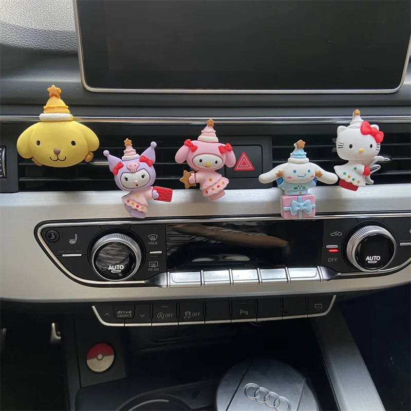 Kawaii Sanrioed Car Air Freshener Anime Cinnamoroll My Melody Kuromi Auto Accessories Interior