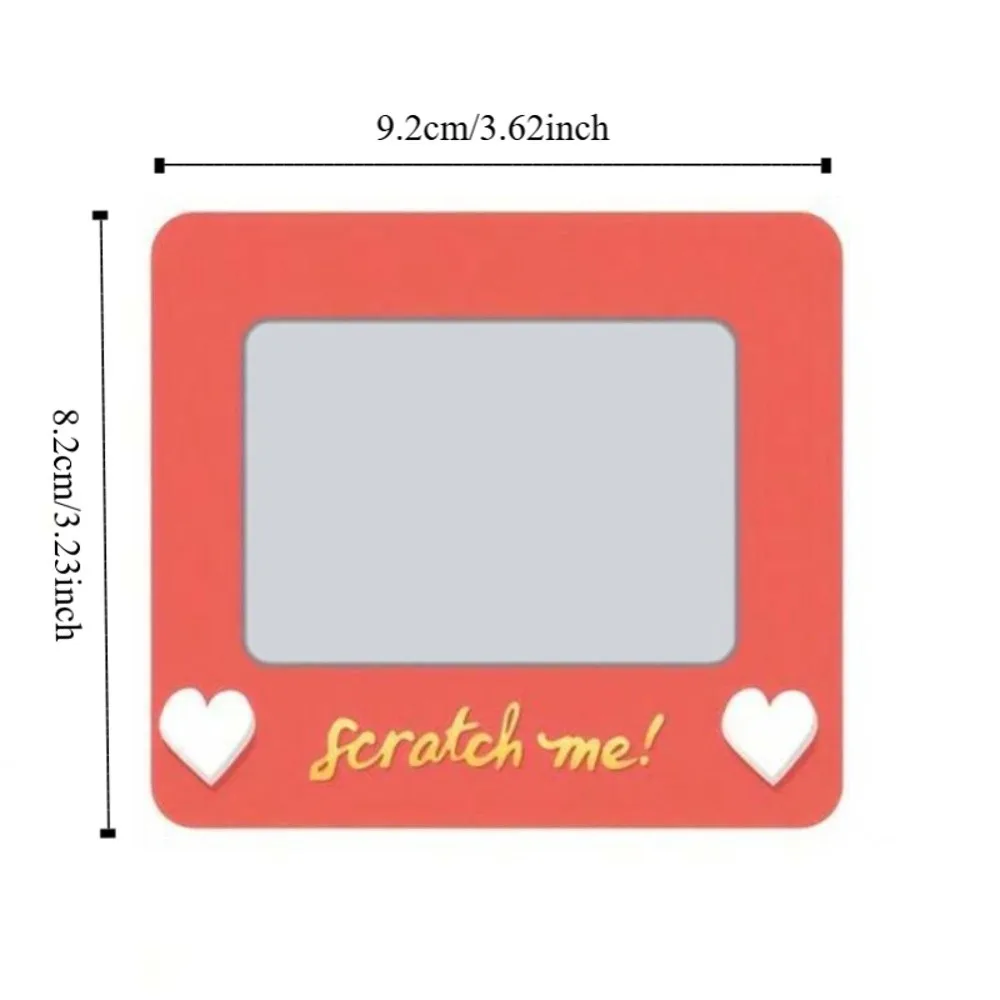 10pcs DIY Valentine's Day Scratch-off Card Red Rectangular Love Coupon Paper Heart Pattern Anniversary Game Tickets