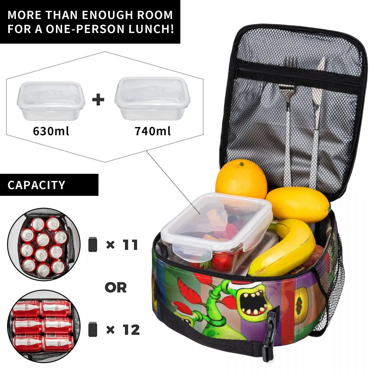 My Singing Monsters Games Thermal Insulated Lunch Bags for Travel Portable Food Bag Container Thermal Cooler Food Box