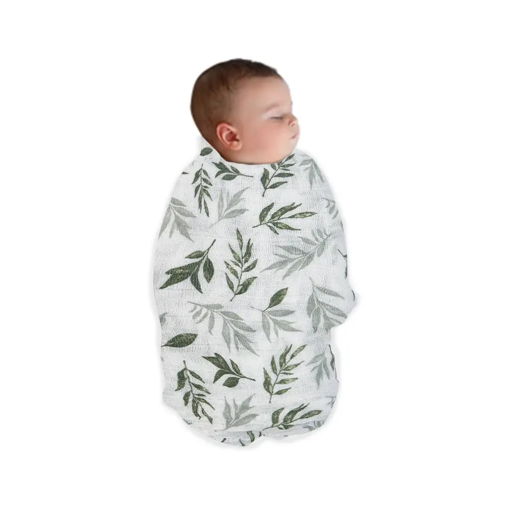 100% Cotton 120*110cm 2 Layers Newborn Baby Bath Towel Wrap Muslin Swaddle Blankets - 6