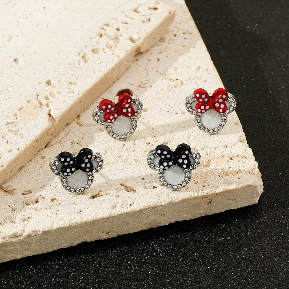 Mickey  Minnie Mouse Earrings - Cute Cartoon Jewelry for Girls
