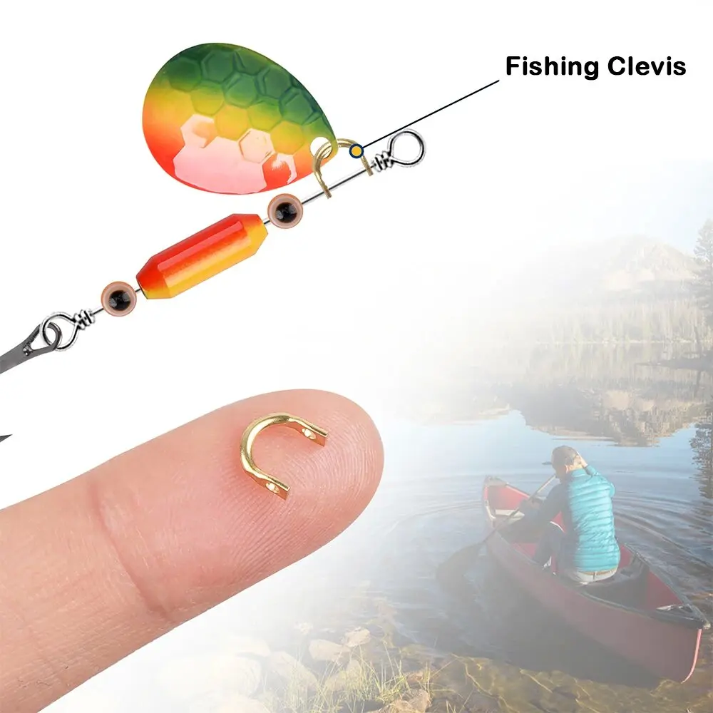 160Pcs Fishing Clevis Easy Spin Spinner Clevis Fishing Spoon Spinnerbait  Brass/Plastic Spinner Blade Clevis for Lure Accessories