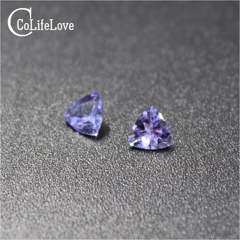 100% Natural Tanzanite Loose Gemstone 5mm * 5mm Trangle Shape Genuine VS Tanzanite Loose Stone