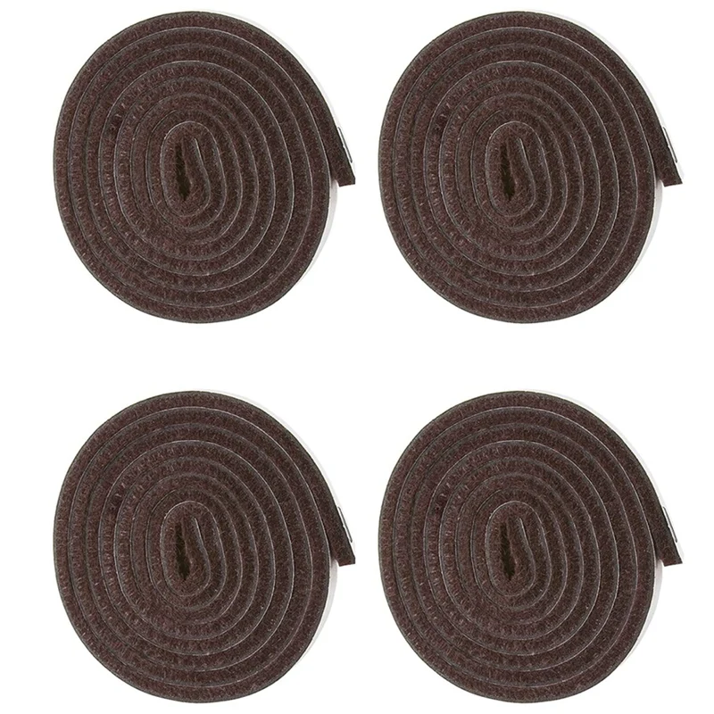 

4X Self-Stick Heavy Duty Felt Strip Roll For Hard Surfaces (1/2 Inch X 60 Inch), Brown