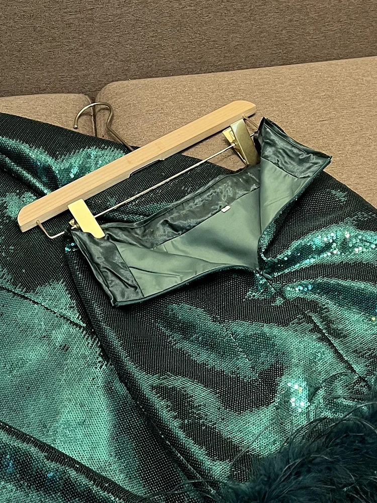 موضة تسلق الترتر سيدة مكتب العمل دعوى مزدوجة الصدر طويلة الأكمام المجهزة السترة ريشة قلم رصاص تنورة صغيرة النساء 2 قطعة