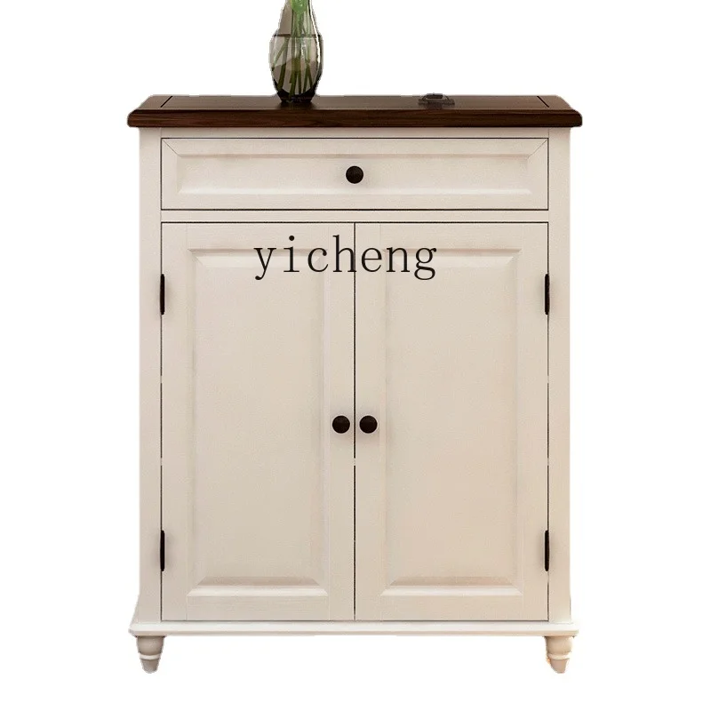 

Yy Solid Wood Shoe Cabinet Two Or Three Door Partition Hallway Large Capacity Storage Locker