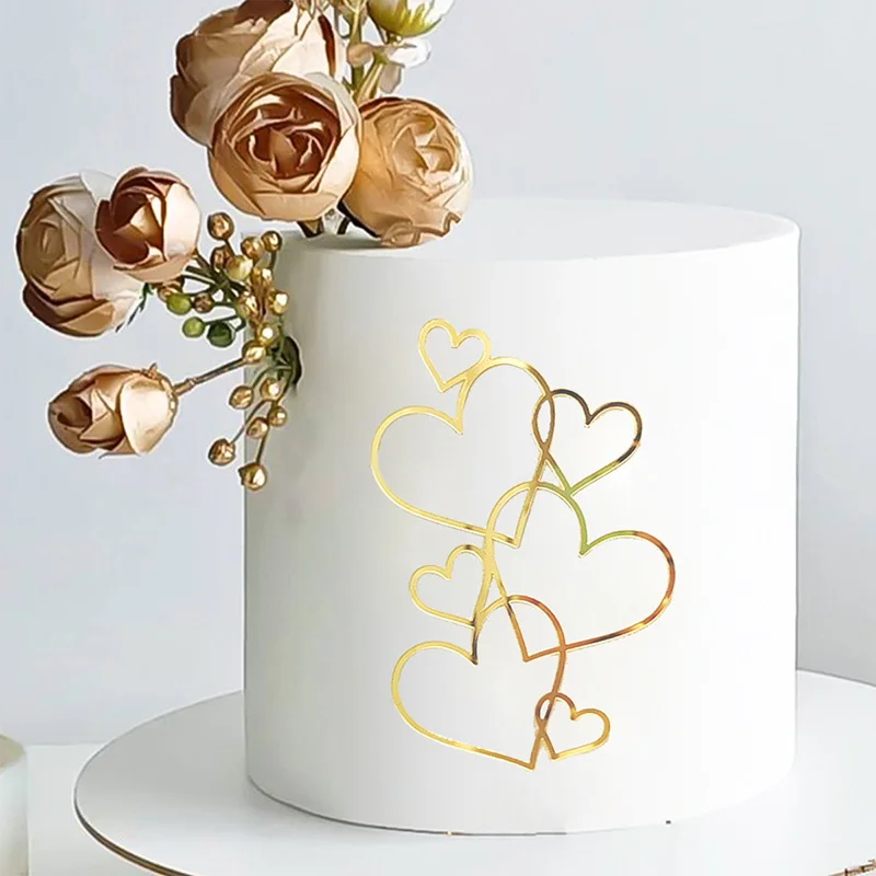 20 pezzi di topper per torta a forma di cuore, decorazioni per torte