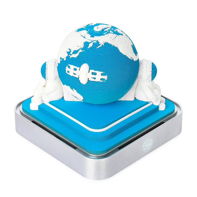 2024CalendarBlueEarthAstronautsOmoshiroiBlock3DMemoPadPaper