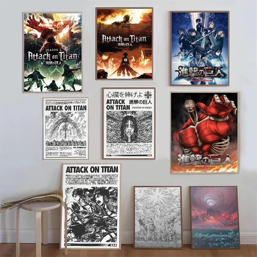 Anime Poster Attack on Titans Poster HD Quality Prints Wall Art Painting Study Home Decor