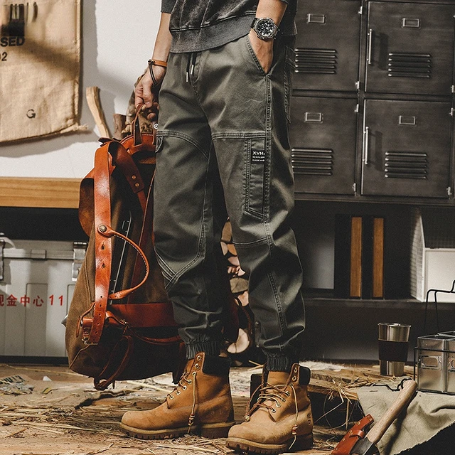 American Fashion Casual Work Pants Men's Loose Straight Tube Cargo