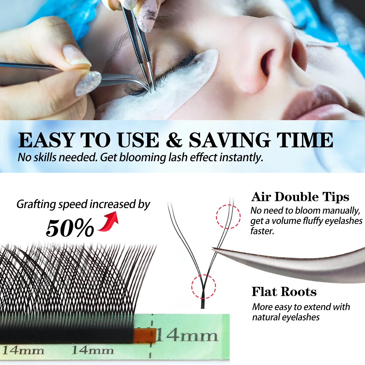 Lashonly YY Shape Blue Purple Brown Eyelash Extension Soft Natural Synthetic Mink Hand Woven Premium Colored Mesh Net Cross Lash 4