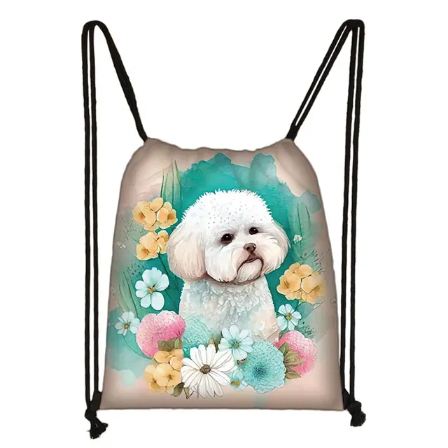 Kawaii Bichon Frise and Beagle Print Backpack