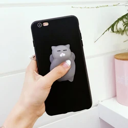 Squishy 3D Rabbit Cat Animals Soft TPU Case Cover for Redmi Note 17 Pro 5G (GrayCat Black)