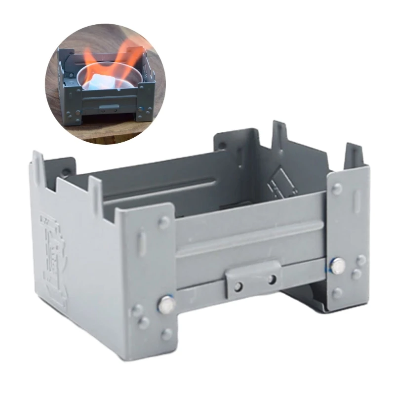 Description Picture 5 of itemThickened Solid Fuels Stove Small Backpacking Stove Folding Camp Stove Outdoor Pocket Cooker Solid Alcohols Stove