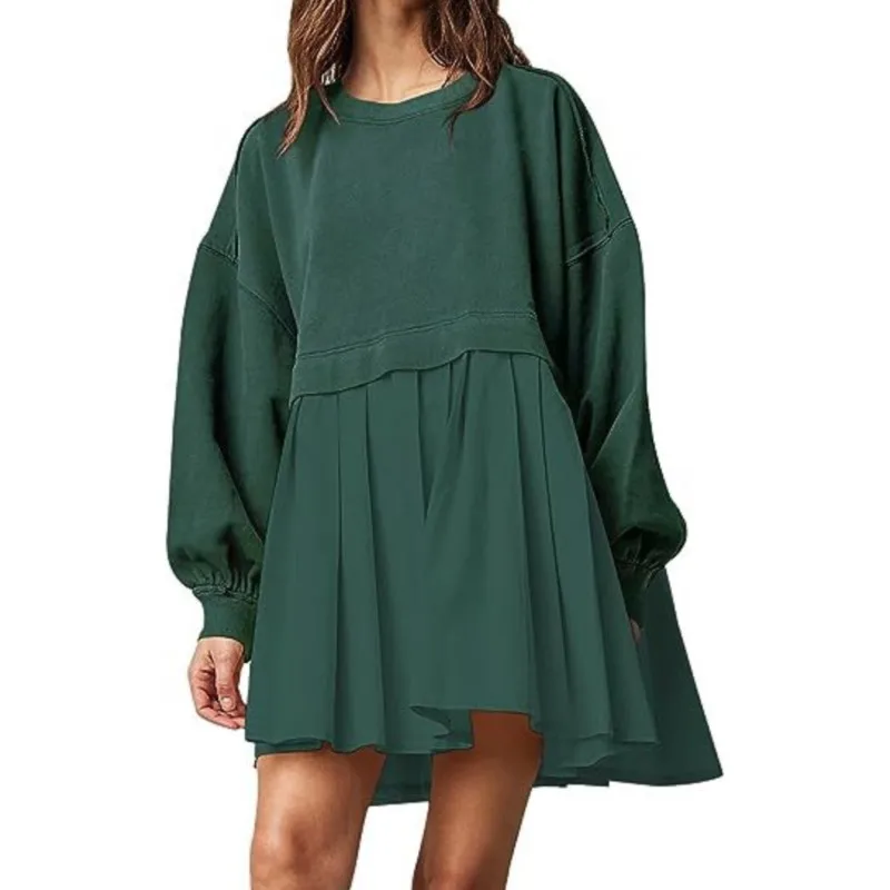 open lace back dress Pallas Pleated Sweatshirt Dress