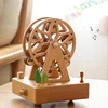 Wooden Carousel Dance Girl Music Box Christmas Ornament Rotary Train Musical Box Home Decoration For Birthday Gifts Valentine' 1