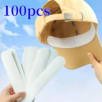 10/50/100PCS Hat Sweat Absorber Pads – Adhesive Cap Liners, Sweatbands & Size Reducer for Summer Hats & Visors 1